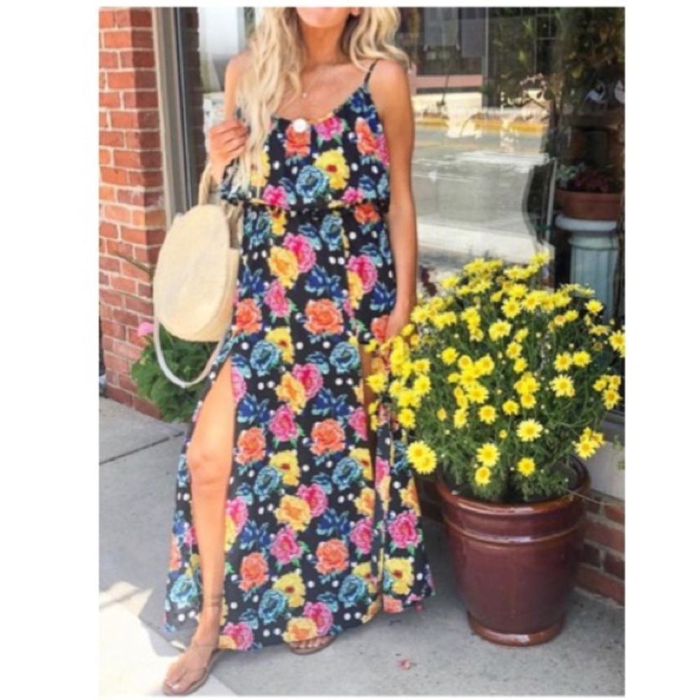 ASOS Mixed Spot Floral Maxi Size S US 4